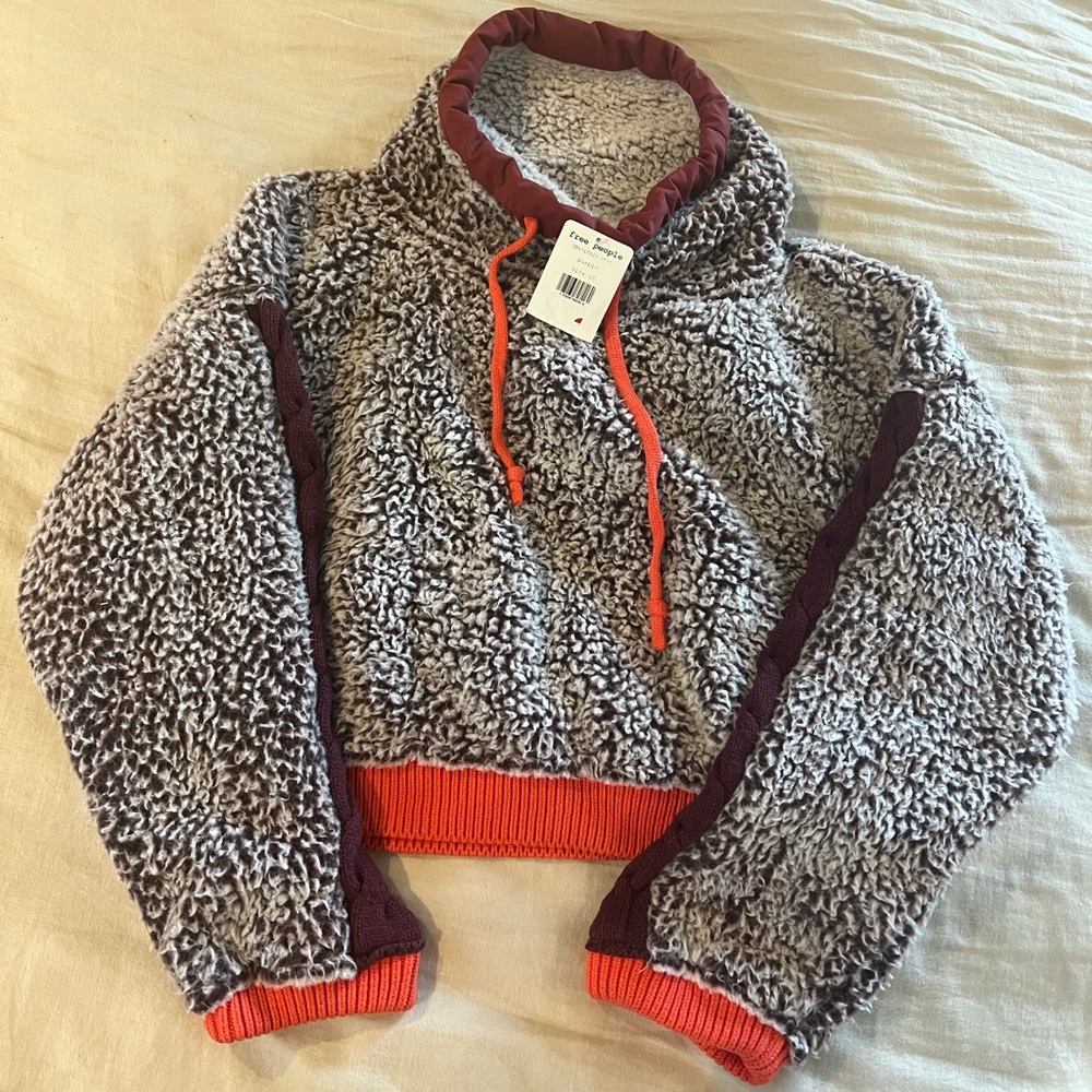 Free People Cropped Teddy Pull Over